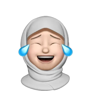 😂 2864346e 이모지, 여자, 히잡, 울음, 웃음 telegram sticker