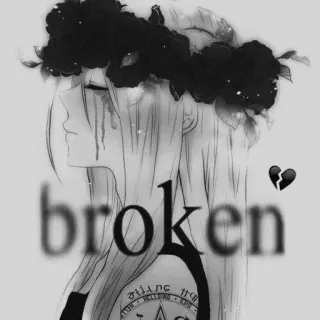 🌨 900ee5c2 broken Anime, Traurig, Tränen, Herzschmerz, Mädchen whatsapp sticker