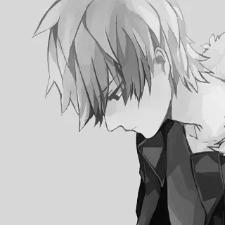 🌨 b59e6590 Anime, Junge, Traurig, Nachdenklich, Zeichnung, Manga whatsapp sticker