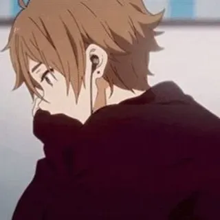 🌨 e4ed0681 Anime, Junge, Kopfhörer, Porträt, Cartoon whatsapp sticker