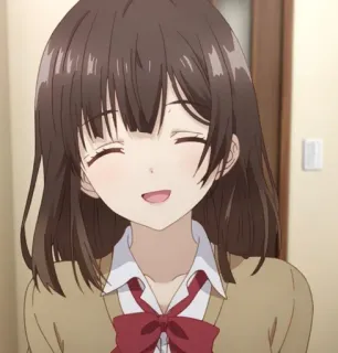 😊 4609cd8b 动漫, 女孩, 校服, 微笑, 卡通 whatsapp sticker