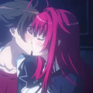 ❤️ 7be112bf anime, kissing, romance, love, affection whatsapp sticker