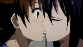 😘 852dc410 anime, kiss, romance, couple, love, cartoon, animation whatsapp sticker