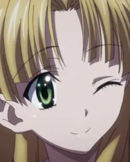 😜 8804fae6 anime, blond hair, wink, female whatsapp sticker