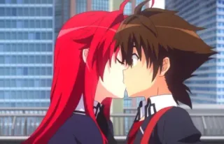 💋 9d0f56ca anime, kissing, romance, couple whatsapp sticker