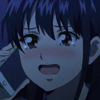 🎭 319ab4f9 Anime, Menangis, Sedih, Telepon, Gadis telegram sticker