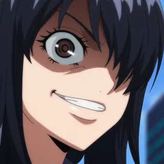 🎭 927d98de anime, wanita, wajah, ekspresi, senyum sinis telegram sticker