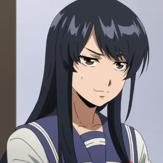 🎭 a081c0bb anime, wanita, seragam sekolah, senyum sinis telegram sticker