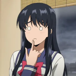 🎭 b7316ade Anime, Kartun, Gadis, Seragam sekolah, Berpikir, Bingung telegram sticker