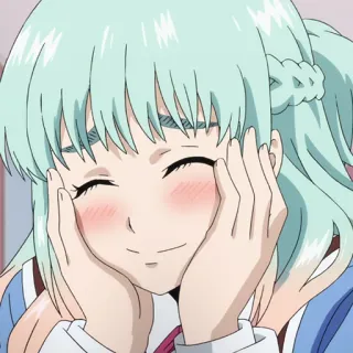 🎭 ff3b819e anime, gadis, bahagia, tersenyum telegram sticker