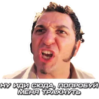 👌 c423f98f НУ ИДИ СЮДА, ПОПРОБУЙ МЕНЯ ТРАХНУТЬ 生气, 冒犯, 俄语, 脏话 telegram sticker