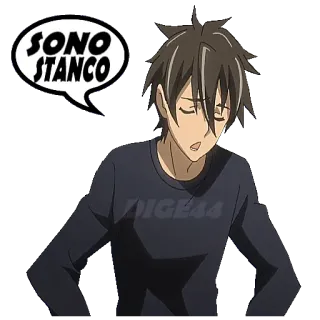😓 139bf77e SONO STANCO anime, cansado, soñoliento, dibujos animados, hombre telegram sticker