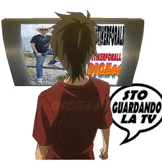 📺 4769c163 STO GUARDANDO LA TV anime, viendo TV, dibujos animados telegram sticker