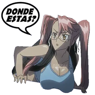 😑 2eb744ad DONDE ESTAS? anime, donna, ricerca, domanda, espressione whatsapp sticker