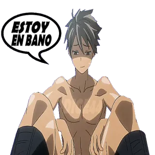 🚽 6d13df29 ESTOY EN BANO Anime, Maschio, Espressione, Faccia, Bolla whatsapp sticker