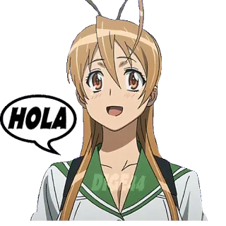 👋 a351a2b8 HOLA Anime, Ragazza, Saluto, Ciao, Fumetto, Cartone animato whatsapp sticker