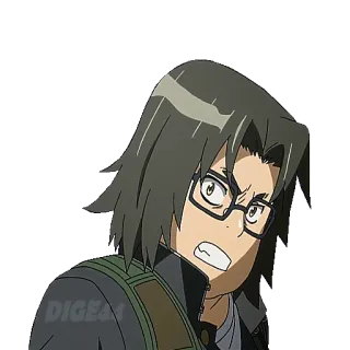 😤 c4e13920 Anime, Uomo, Occhiali, Arrabbiato, Espressione, Personaggio whatsapp sticker