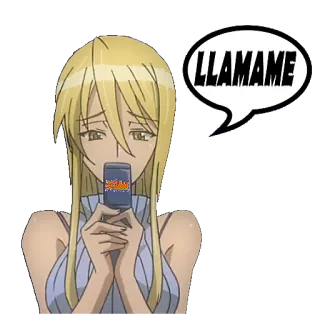 ☎️ d47ba1b3 LLAMAME anime, bionda, donna, chiamami whatsapp sticker