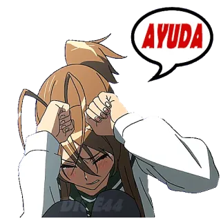 🆘 d8808f4d AYUDA Anime, Ragazza, Aiuto, Angosciata, Triste, Piangendo, Supplicando whatsapp sticker