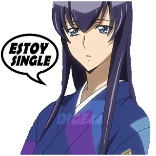 🤵 f5d8d5a3 ESTOY SINGLE Anime, Single, Donna, Femmina, Cartone animato, Espressione whatsapp sticker