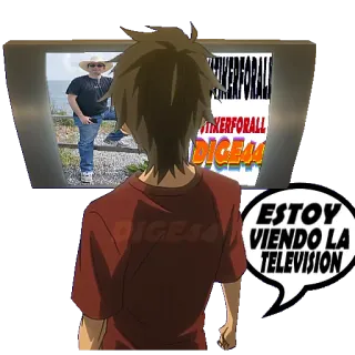📺 fdc18df8 ESTOY VIENDO LA TELEVISION televisione, guardare, anime, spagnolo, TV whatsapp sticker