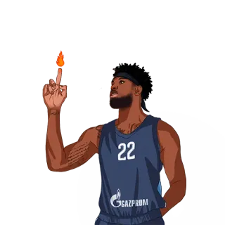 🔥 1cb6b372 22 篮球, 运动员, 体育, 球员, 火焰 telegram sticker