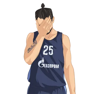 🤦 8524f211 25 篮球, 运动员, 体育, 难过, 捂脸 telegram sticker