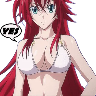 ๐ 019feb20 Rias Gremory High School DxD YES anime, girl, Rias, Gremory, High School DxD, ecchi whatsapp sticker
