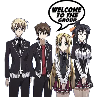 ๐ฃ 17d3865e WELCOME TO THE GROUP anime, welcome, group, friends whatsapp sticker