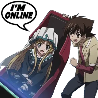 ๐พ 367d9651 I'M ONLINE anime, cartoon, online whatsapp sticker