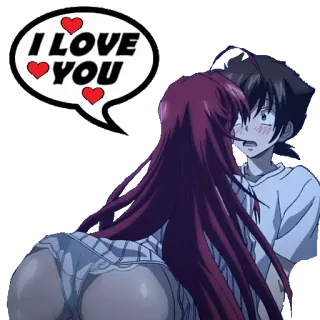 โค๏ธ 3d86af2b I LOVE YOU anime, love, romance, couple, affection whatsapp sticker