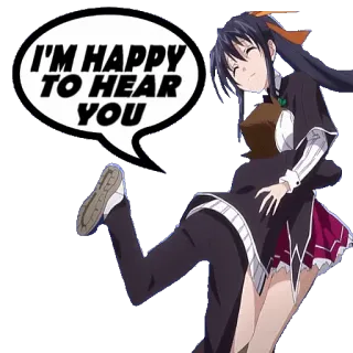๐ค 78f46fd6 I'M HAPPY TO HEAR YOU anime, character, happy, hug whatsapp sticker