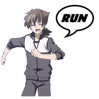 ๐ 884a496b RUN anime, running, cartoon whatsapp sticker