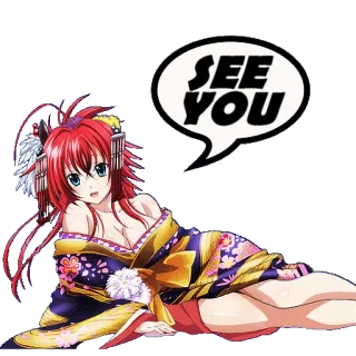 ๐ค 9e6aaef7 SEE YOU anime, girl, cartoon, cute whatsapp sticker