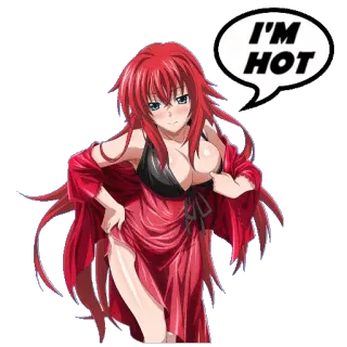 ๐ 9f21f758 I'M HOT anime, sexy, female, cartoon whatsapp sticker