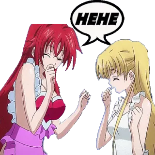 ๐ d634de7b HEHE anime, girls, laughing, hehe whatsapp sticker