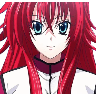 ๐ e6f32e85 Rias Gremory High School DxD anime, girl, red hair, Rias Gremory, High School DxD whatsapp sticker