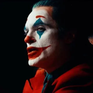 🃏 0269a038 Joker clown, dc comics, villain, makeup, joker, movie character telegram sticker