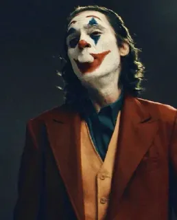 🃏 1dcecce1 Joker Joker, Joaquin Phoenix, clown, movie, DC Comics, villain, character telegram sticker