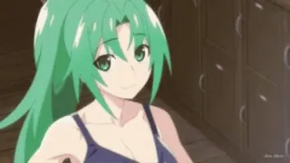 🩱 a64ac97c anime, smile, girl, green hair, cute whatsapp sticker