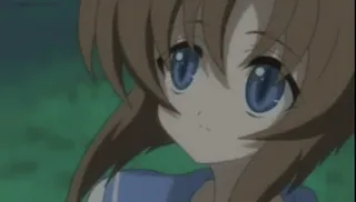 🙁 d3c15823 anime, girl, brown hair, blue eyes, cute whatsapp sticker