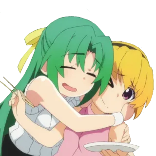 🫂 57ddc2e2 Anime, Gadis, Peluk, Teman, Lucu, Kartun telegram sticker