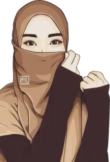 🙌 84a4c511 femme, hijab, musulman, islam, portrait, foulard whatsapp sticker