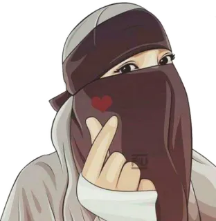 ❤️ b66ea482 femme, hijab, musulman, amour, cœur, islam whatsapp sticker
