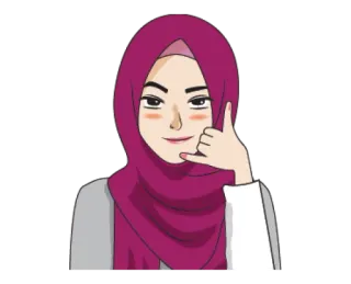 🤙 1c0765d5 kobieta, hidżab, dziewczyna, kreskówka, zadzwoń do mnie telegram sticker