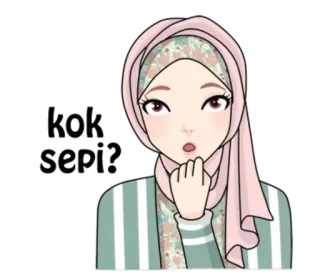 😯 2c515901 头巾, 穆斯林, 女性, 伊斯兰教, 卡通, 贴纸, 女孩 telegram sticker