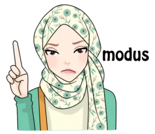 ☝ 3d71404a 头巾, 穆斯林, 女人, 女孩, 伊斯兰教, 指着 telegram sticker