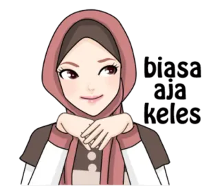 😏 9a87fa69 女人, 头巾, 卡通, 伊斯兰教, 穆斯林 telegram sticker