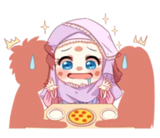 🍕 a6031032 Anime, Pizza, Dibujos animados, Hiyab, Lindo telegram sticker