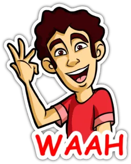 👌 662b1bd3 WAAH cartone animato, uomo, saluto, ciao, waah telegram sticker